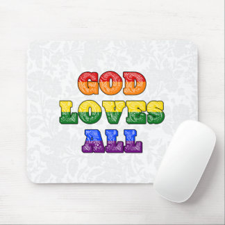 "God Loves All" Gay/LGBTQIA+/Queer Christian Pride Mouse Pad