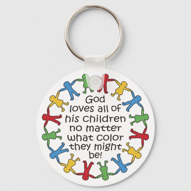 God Loves All Key Ring (Front)