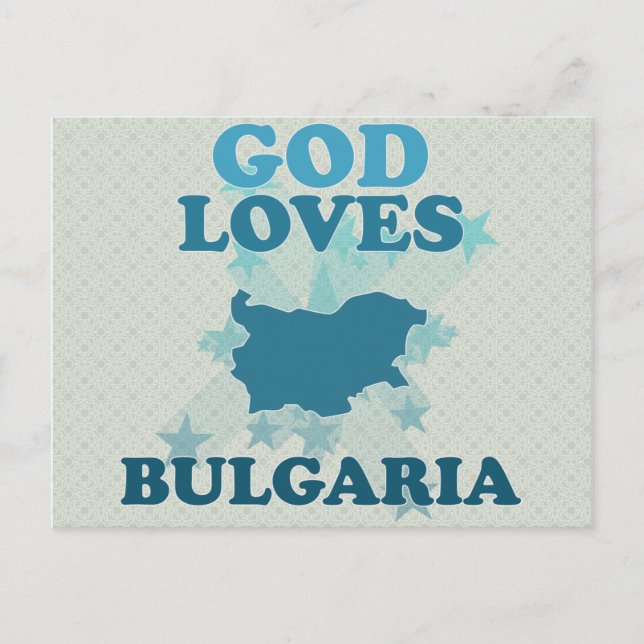 God Loves Bulgaria Postcard (Front)