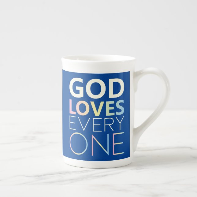 God Loves Everyone    Bone China Mug (Right)