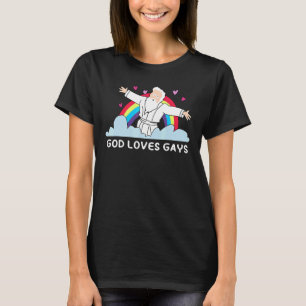 God Loves Gays Shirt Rainbow LGBT Flag For Men Wom