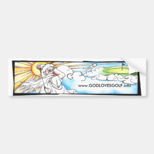 God Loves Golf Bumper Sticker