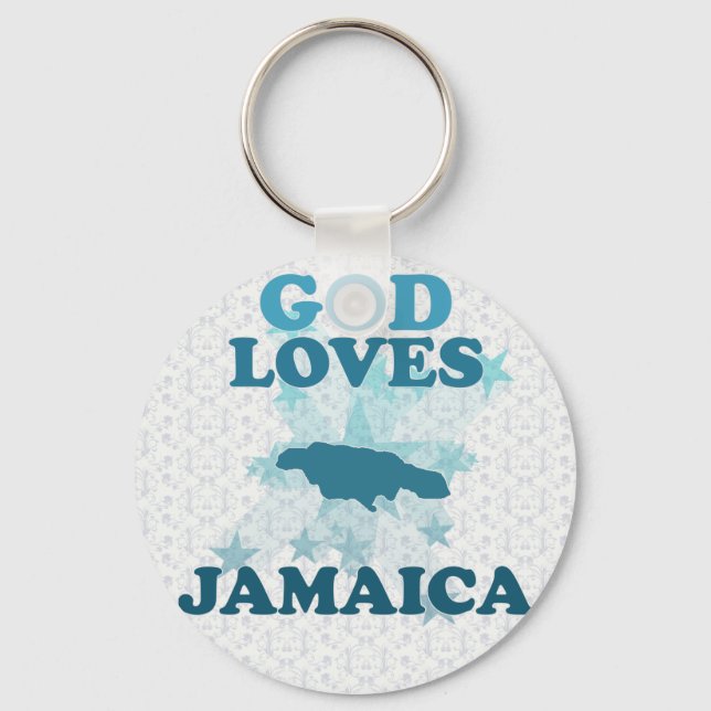 God Loves Jamaica Key Ring (Front)
