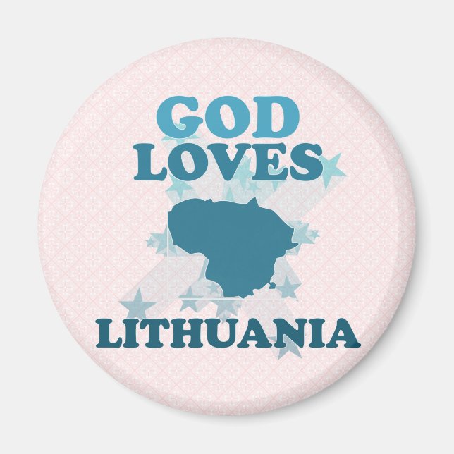 God Loves Lithuania Magnet (Front)