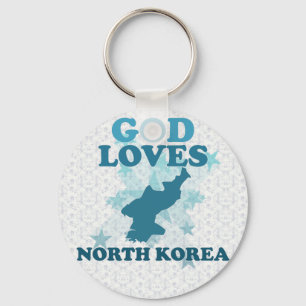 God loves north korea key ring