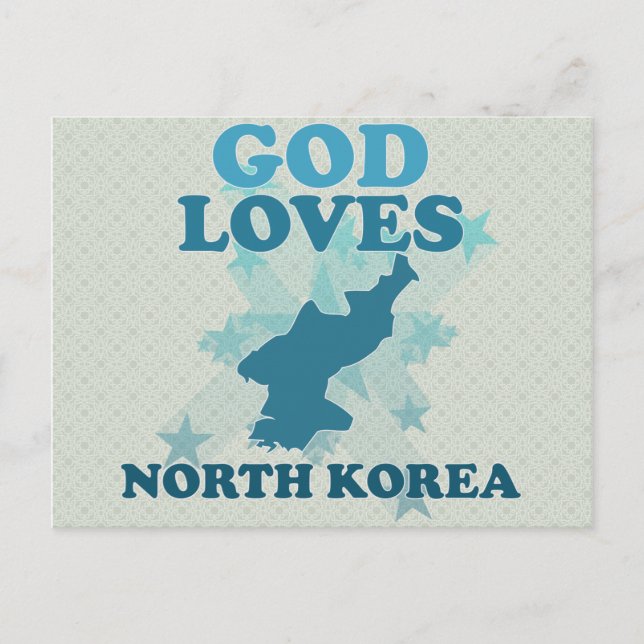 God loves north korea postcard (Front)