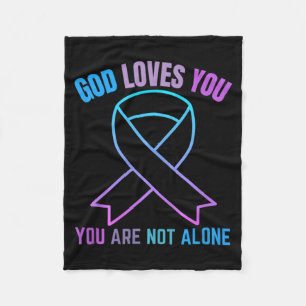 God Loves Not Alone Jesus Survive Suicidal Fleece Blanket