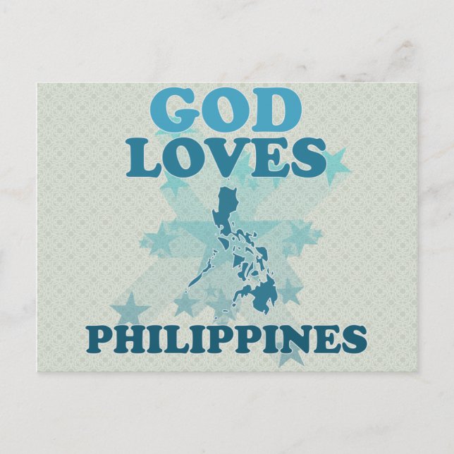 God Loves Philippines Postcard (Front)