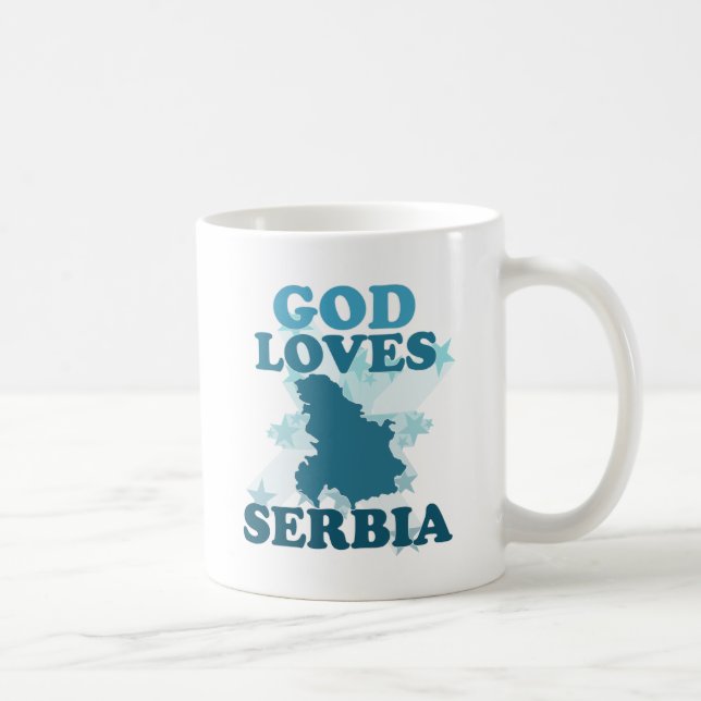 God Loves Serbia Coffee Mug (Right)