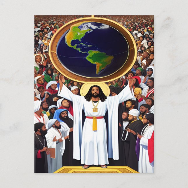 God Loves the World II Christian Art Postcard (Front)