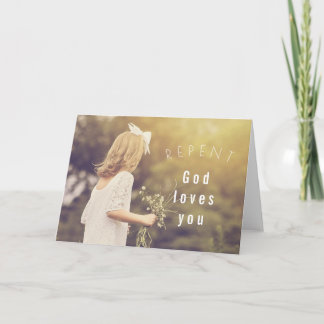 God loves you, Christian custom folded card