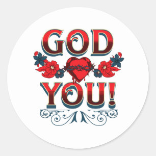 God Loves You Classic Round Sticker
