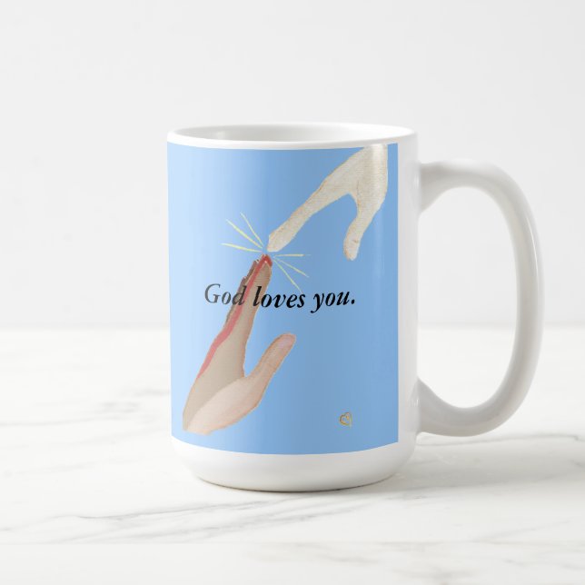 God loves you, Energy and Multi-racial Hands Mugs (Right)