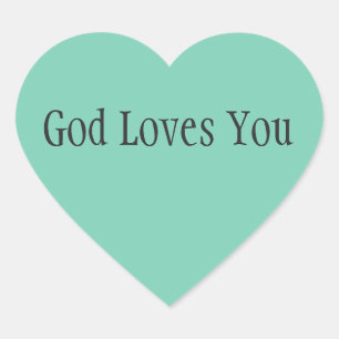 God Loves You Heart Sticker