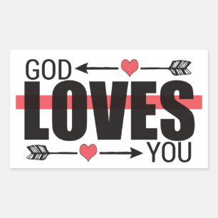 God Loves You John 3:16 Rectangular Sticker