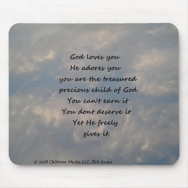 God Loves You Mouse Pad (Front)