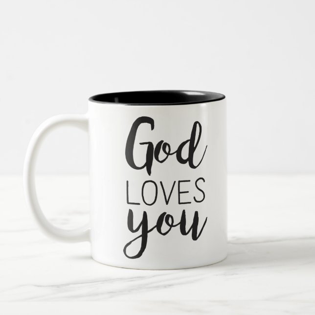 God loves you Two-Tone coffee mug (Left)