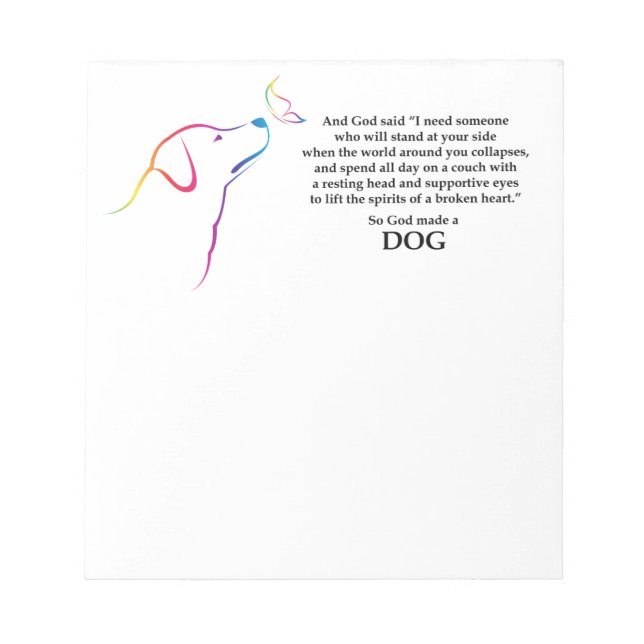 God Made a Dog Notepad (Front)