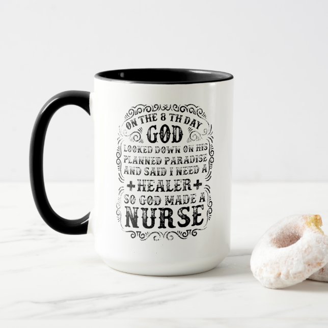 God Made A Nurse Mug (With Donut)