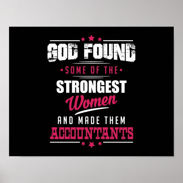 God Made Accountants Hilarious Profession Design Poster (Front)