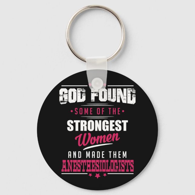 God Made Anesthesiologists Hilarious Profession D Key Ring (Front)
