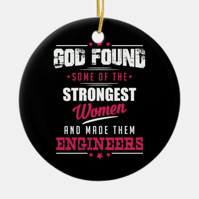 God Made Engineers Hilarious Profession Design Ceramic Tree Decoration (Front)