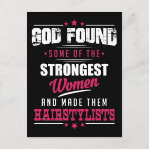 God Made HairStylists Hilarious Profession Design Postcard