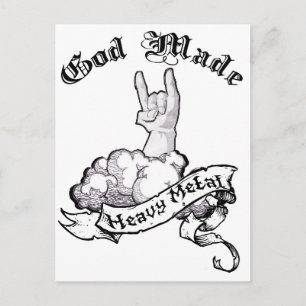 God made heavy metal postcard