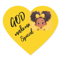 GOD  made me special heart Sticker