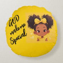 GOD made me special Round Pillow
