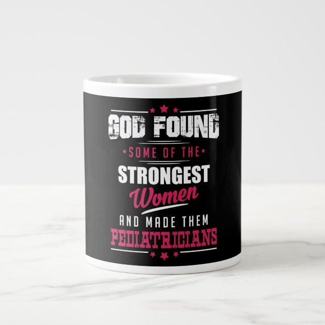 God Made Pediatricians Hilarious Profession Design Large Coffee Mug (Front)