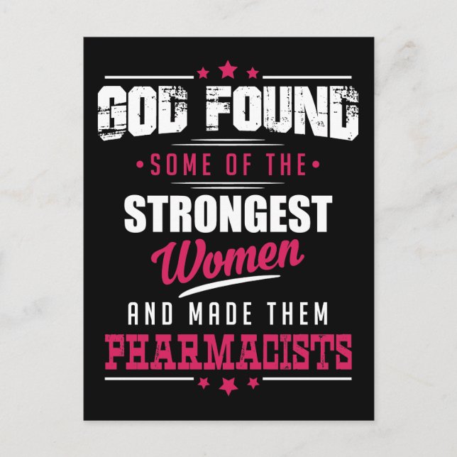 God Made Pharmacists Hilarious Profession Design Postcard (Front)