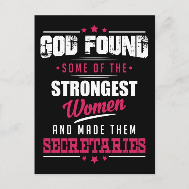 God Made Secretaries Hilarious Profession Design Postcard (Front)