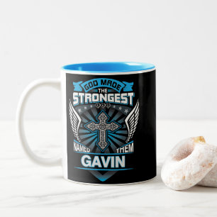 God Made The Strongest And Named Them Gavin Two-Tone Coffee Mug