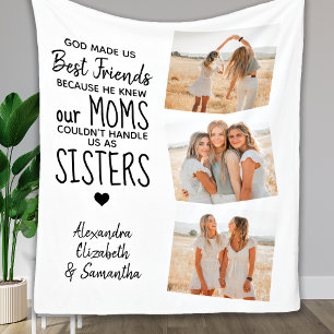 God Made Us Best Friends Friendship Quote Photo Fleece Blanket