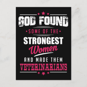 God Made Veterinarians Hilarious Profession Design Postcard