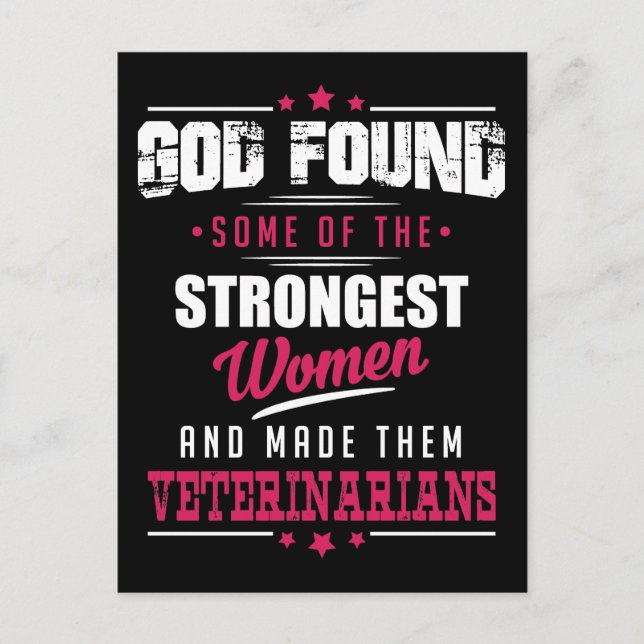 God Made Veterinarians Hilarious Profession Design Postcard (Front)