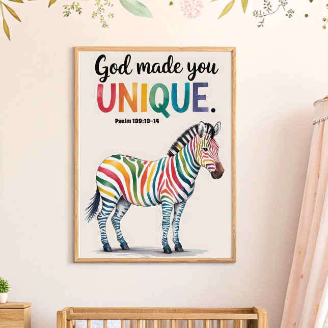 God Made You Unique Christian Nursery Wall Art (Creator Uploaded)