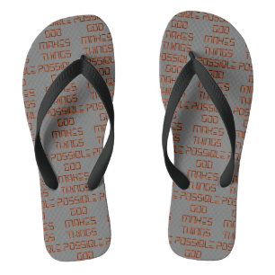 God Makes Things Possible Grey All-Over Unisex Thongs