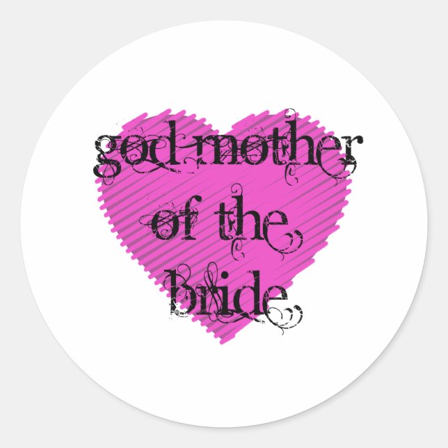 God Mother of the Bride Classic Round Sticker (Front)