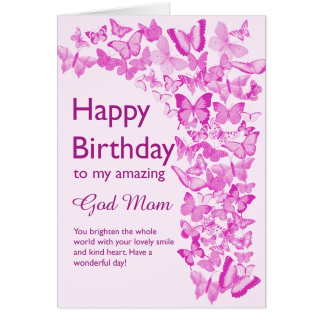 God Mum Birthday Butterflies (Front)