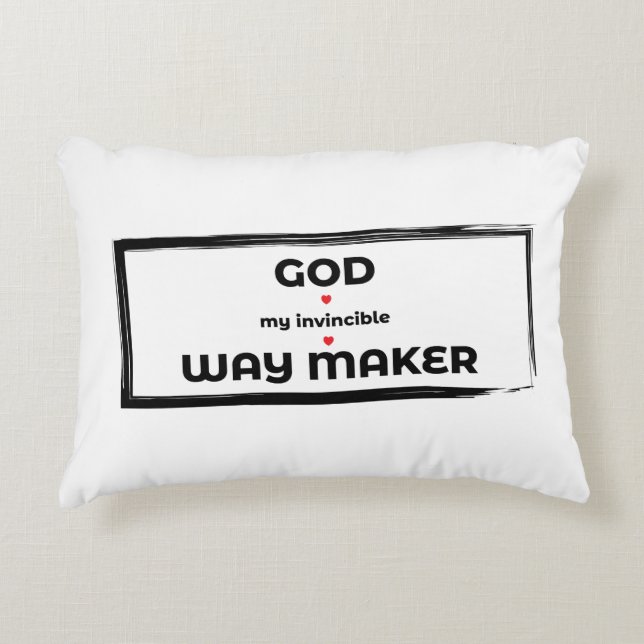 GOD MY INVINCIBLE WAY MAKER DECORATIVE CUSHION (Front)