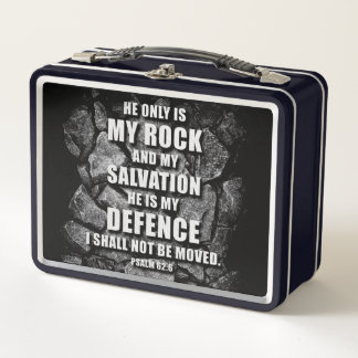 GOD My Rock & Salvation – Christian Faith Verse   Metal Lunch Box
