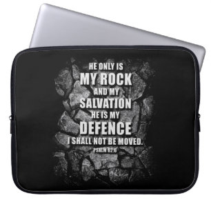 GOD My Rock & Salvation – Christian Faith Verse  T Laptop Sleeve