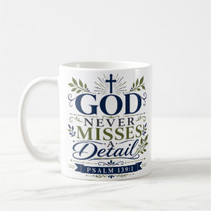 God Never Misses A Detail Daily Faith Quote Coffee Mug