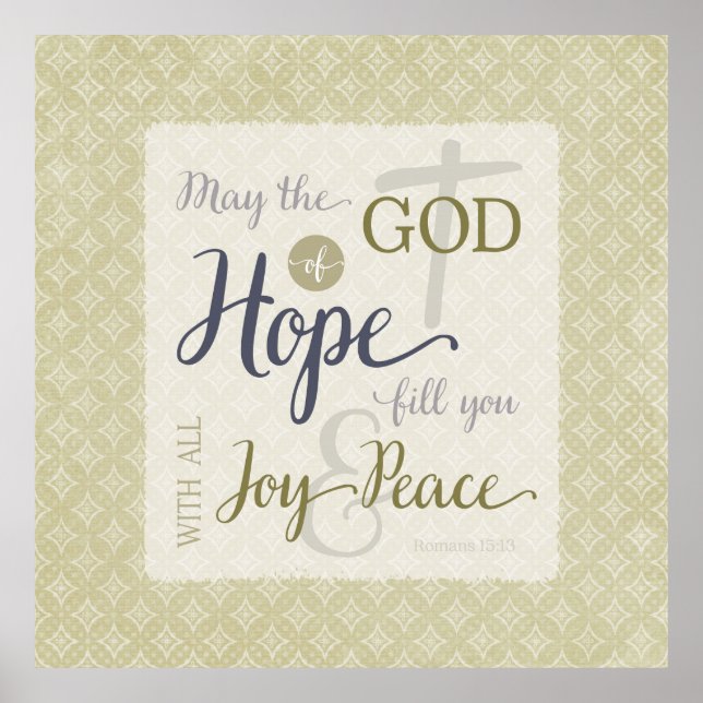 God of Hope Fill You with Joy & Peace Poster (Front)