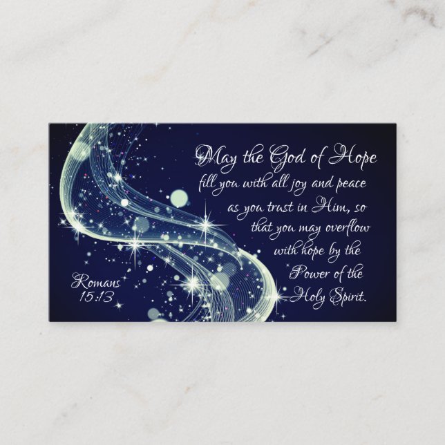 God of Hope, Romans 15:13 Bible Verse Business Card (Front)