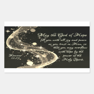 God of Hope, Romans 15:13 Bible Verse, Christmas Rectangular Sticker