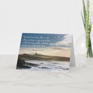 God of Hope, Romans 15:13 Bible Verse, Irish Coast Card