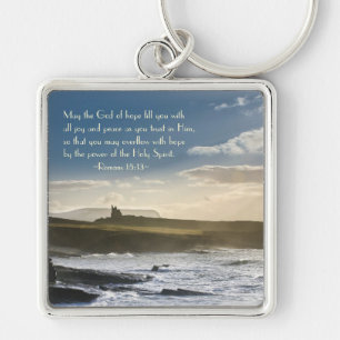 God of Hope, Romans 15:13 Bible Verse, Irish Coast Key Ring